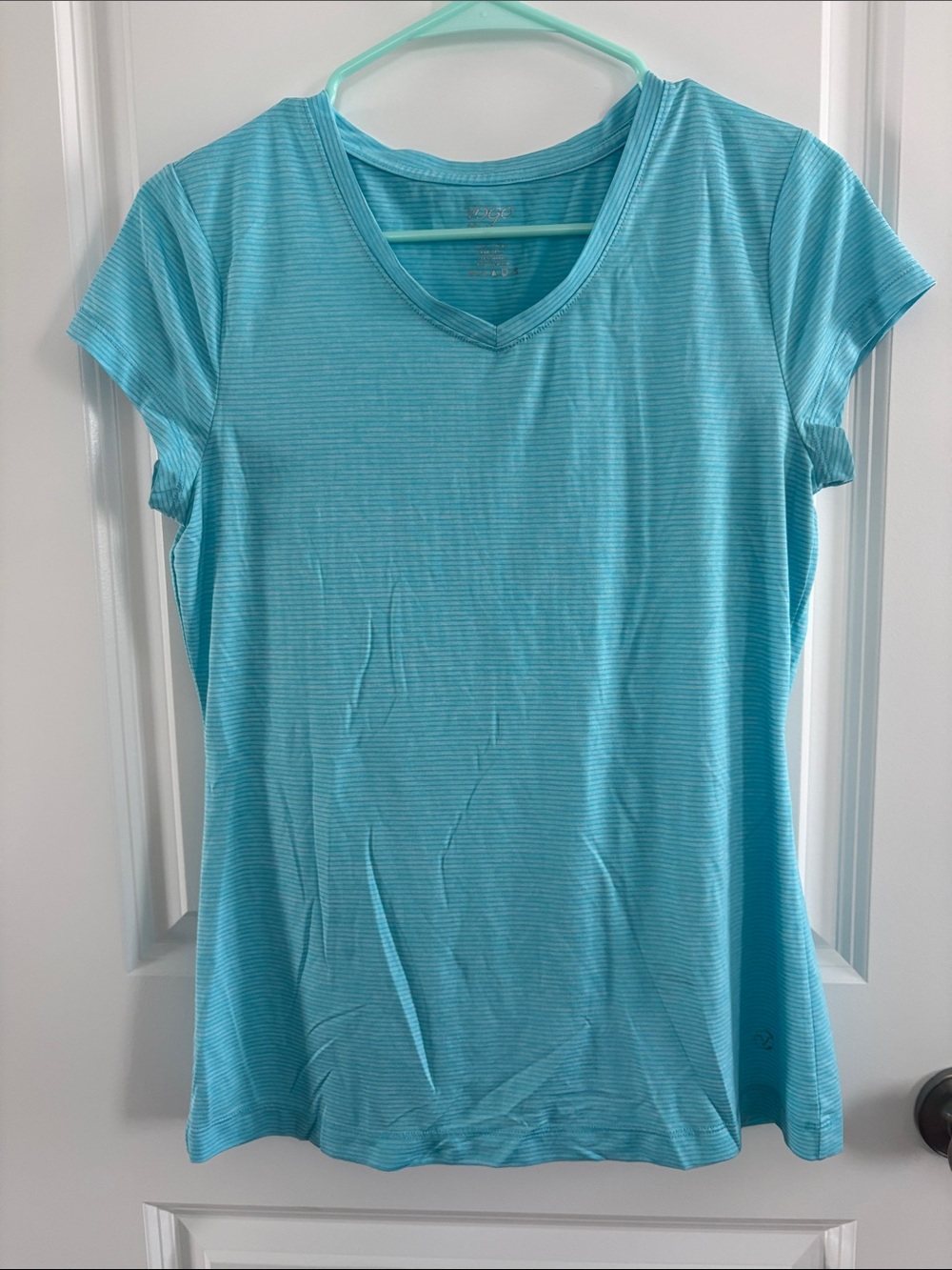 Light Blue V-Neck Women's Top
